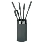 Uchwyt na narzędzia z 4 akcesoriami kominkowymi w zestawie Made in Italy - Snake Viadurini