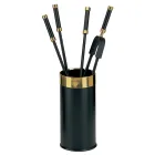 Uchwyt na narzędzia z 4 akcesoriami kominkowymi w zestawie Made in Italy - Snake Viadurini