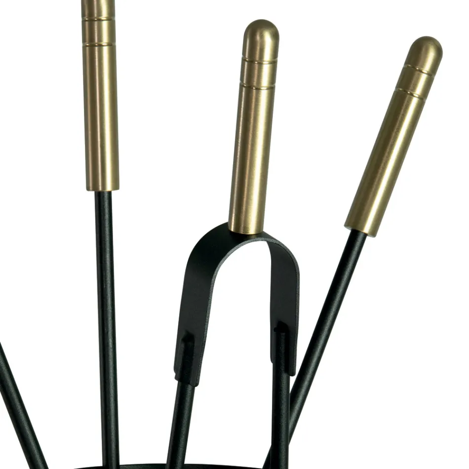 Uchwyt na narzędzia z 4 narzędziami do pielęgnacji kominka Made in Italy - Fakir Viadurini