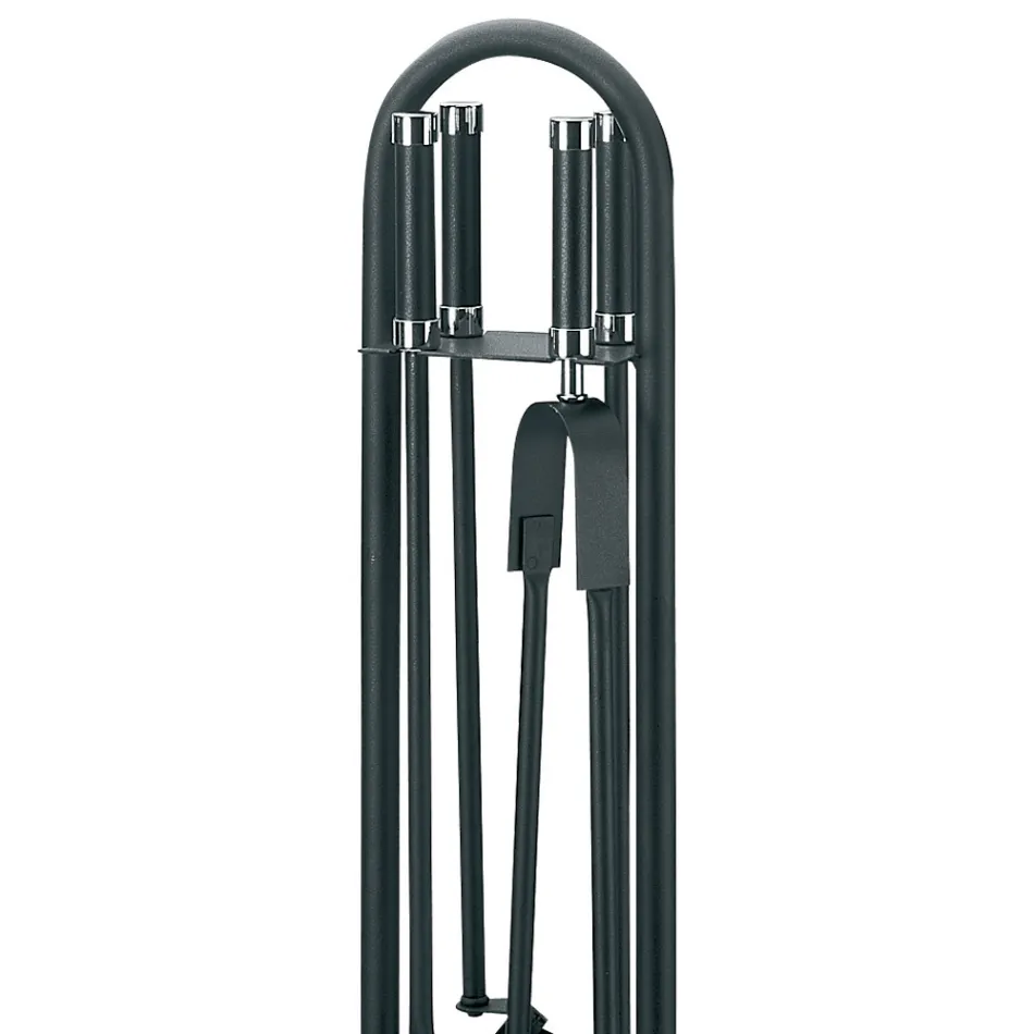 Uchwyt na narzędzia z 4 narzędziami kominkowymi Made in Italy - Licaone Viadurini