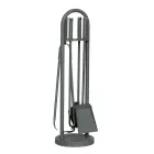 Uchwyt na narzędzia z 4 narzędziami kominkowymi Made in Italy - Licaone Viadurini