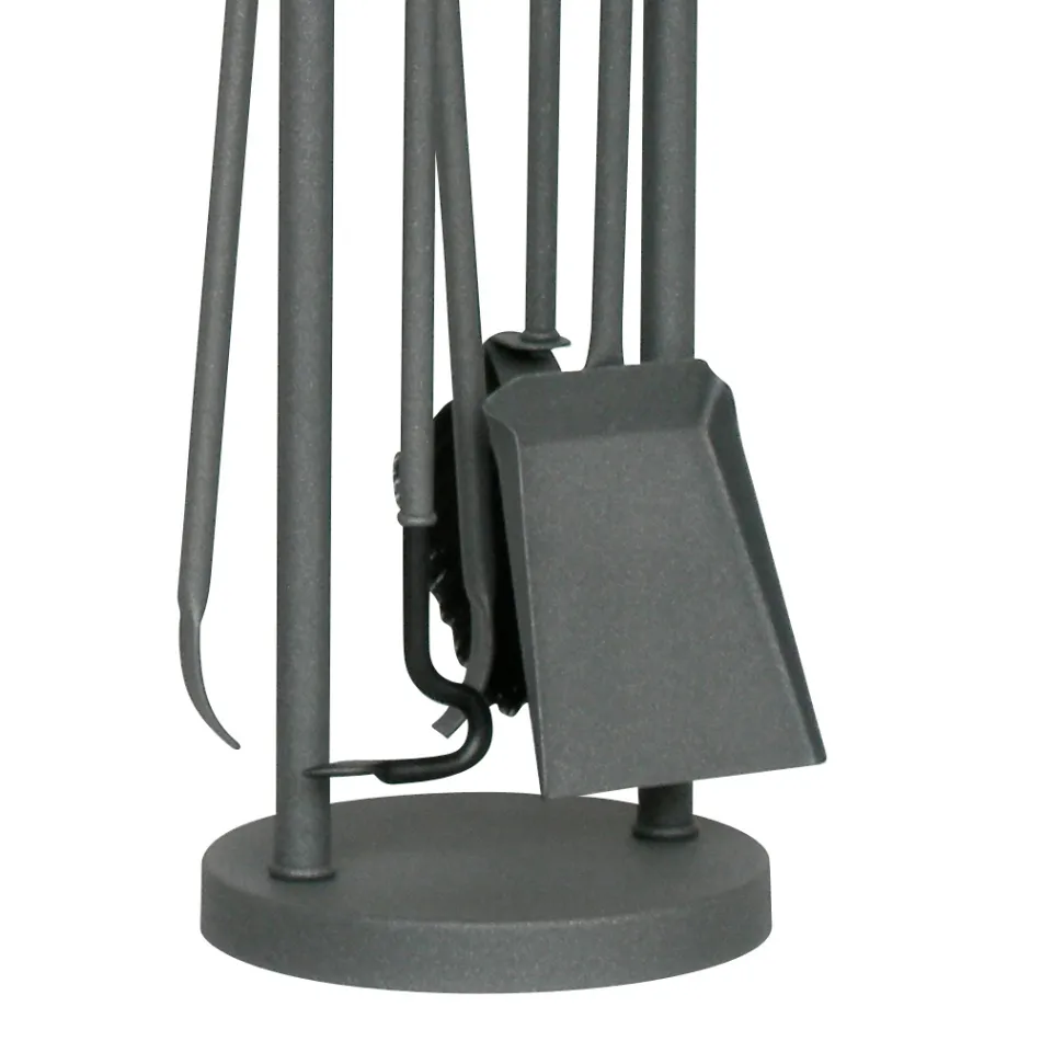 Uchwyt na narzędzia z 4 narzędziami kominkowymi Made in Italy - Licaone Viadurini