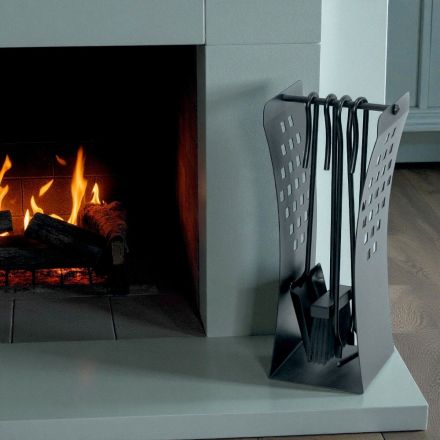 Uchwyt narzędziowy o nowoczesnych liniach z metalu i 4 narzędzia wyprodukowane we Włoszech - Maiko Viadurini