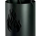 Metalowy uchwyt na narzędzia z 4 akcesoriami i płomieniem Made in Italy - Fakir Viadurini