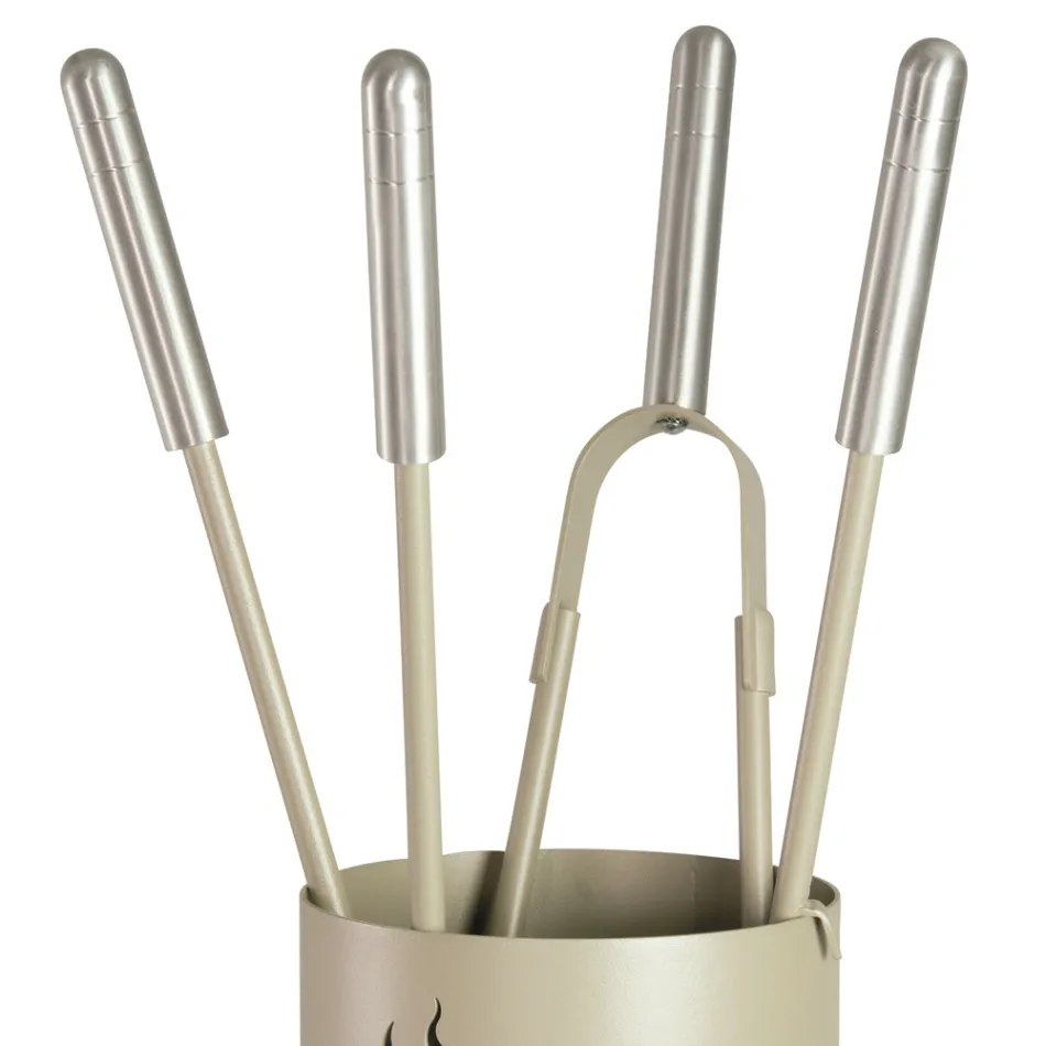 Metalowy uchwyt na narzędzia z 4 akcesoriami i płomieniem Made in Italy - Fakir Viadurini