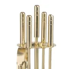 Mosiężny uchwyt na narzędzia z 4 akcesoriami. Wysokość 65 cm Made in Italy - Kangur Viadurini