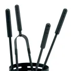 Uchwyt na narzędzia kominkowe z 4 narzędziami w zestawie Made in Italy - Merlo Viadurini