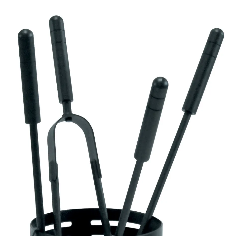 Uchwyt na narzędzia kominkowe z 4 narzędziami w zestawie Made in Italy - Merlo Viadurini