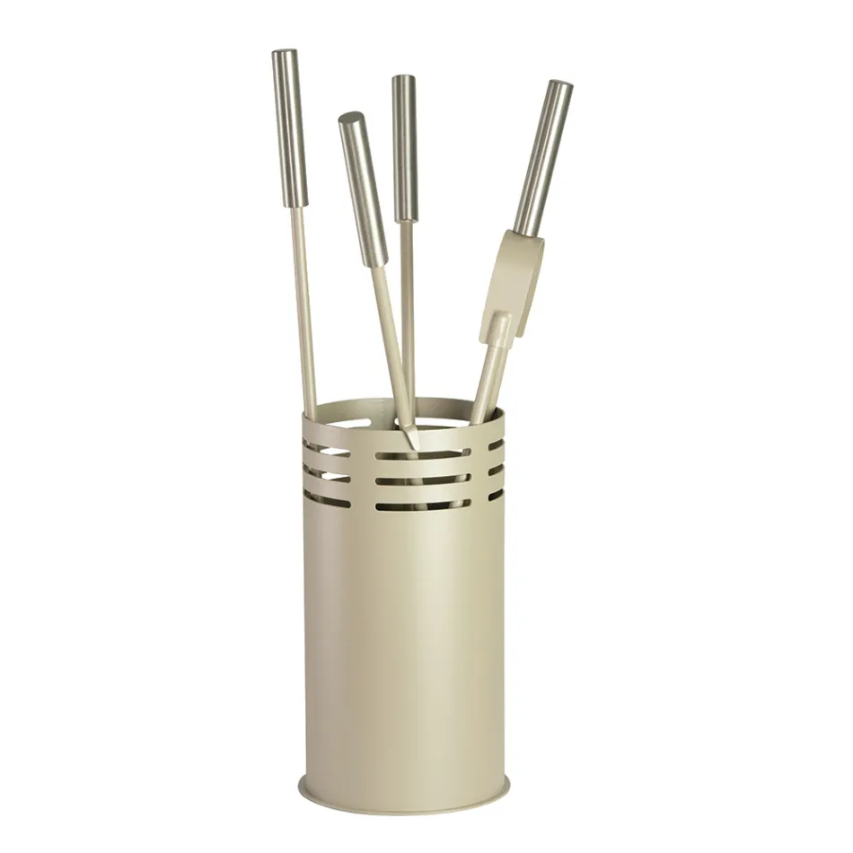 Uchwyt na narzędzia kominkowe z 4 narzędziami w zestawie Made in Italy - Merlo Viadurini