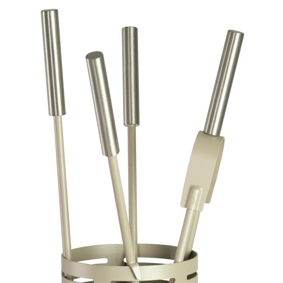 Uchwyt na narzędzia kominkowe z 4 narzędziami w zestawie Made in Italy - Merlo Viadurini