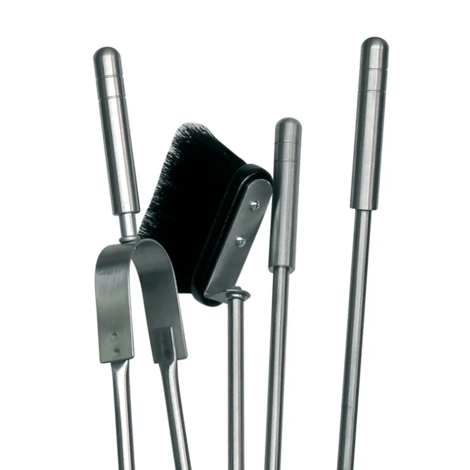 Uchwyt na narzędzia kominkowe z 4 narzędziami w zestawie Made in Italy - Merlo Viadurini