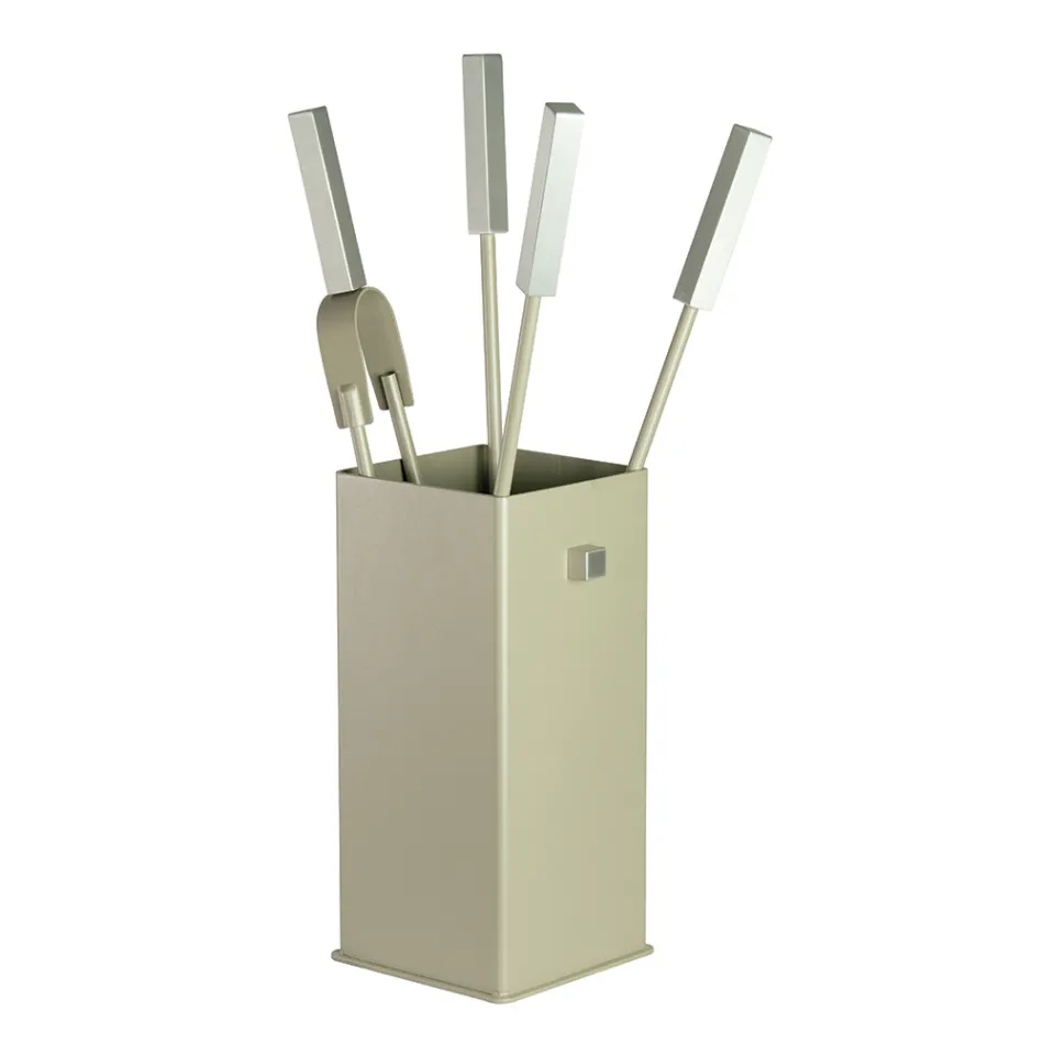 Kwadratowy metalowy uchwyt na narzędzia i 4 akcesoria Made in Italy - Iena Viadurini