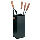 Kwadratowy metalowy uchwyt na narzędzia i 4 akcesoria Made in Italy - Iena Viadurini