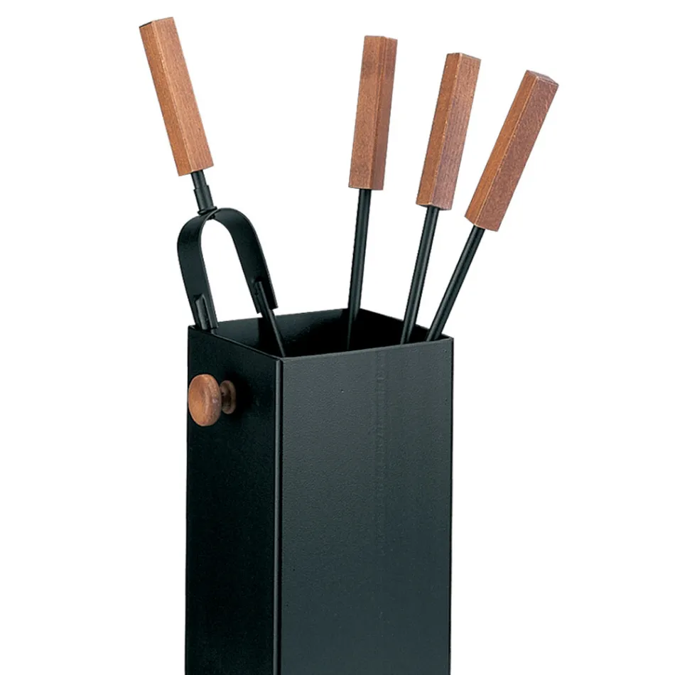 Kwadratowy metalowy uchwyt na narzędzia i 4 akcesoria Made in Italy - Iena Viadurini