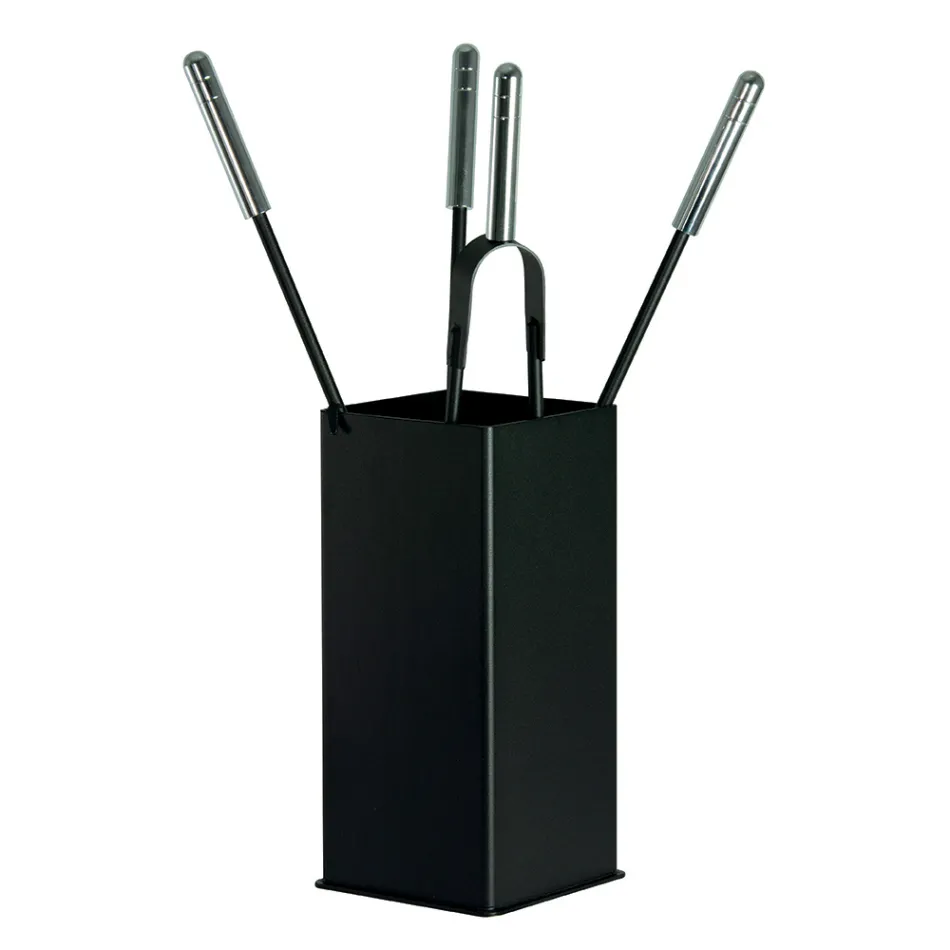 Kwadratowy metalowy uchwyt na narzędzia i 4 akcesoria Made in Italy - Iena Viadurini