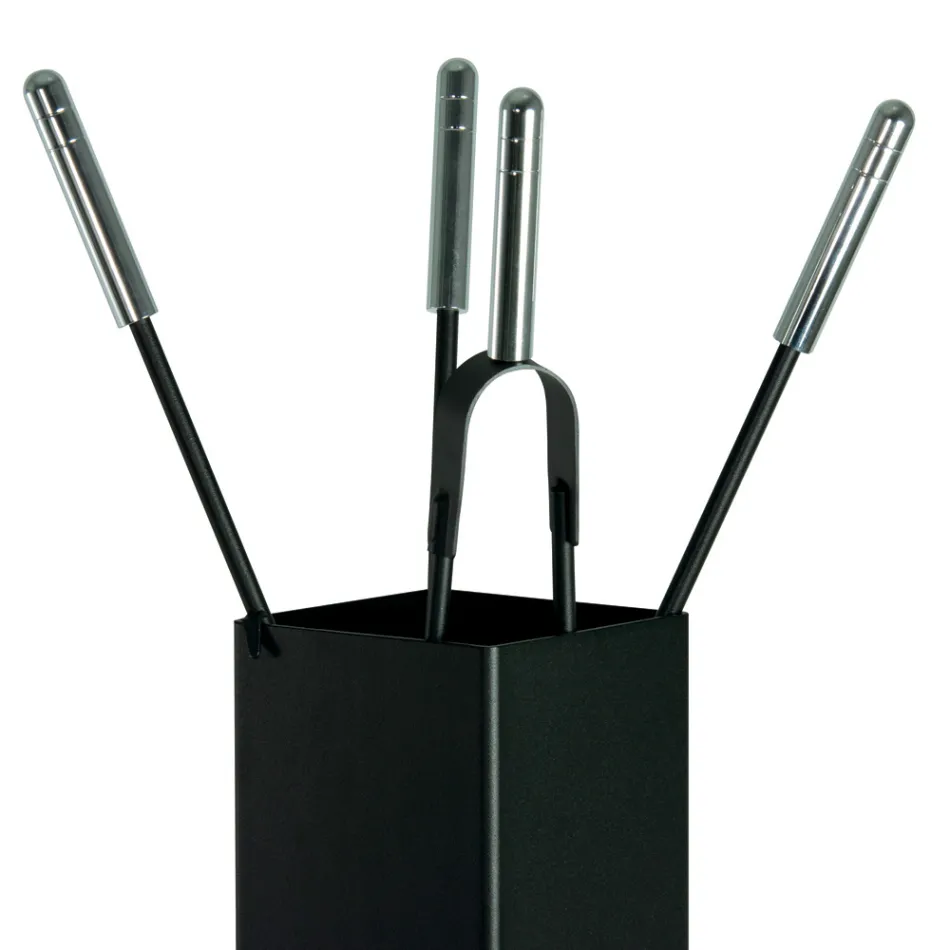 Kwadratowy metalowy uchwyt na narzędzia i 4 akcesoria Made in Italy - Iena Viadurini