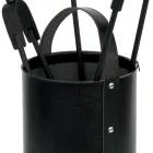 Okrągły uchwyt na narzędzia ze sztucznej skóry z uchwytem i 4 akcesoriami Made in Italy - Gołąb Viadurini