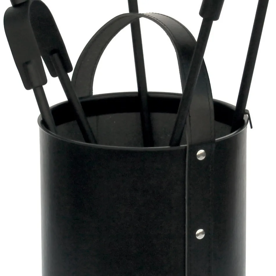 Okrągły uchwyt na narzędzia ze sztucznej skóry z uchwytem i 4 akcesoriami Made in Italy - Gołąb Viadurini