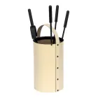 Okrągły uchwyt na narzędzia ze sztucznej skóry z uchwytem i 4 akcesoriami Made in Italy - Gołąb Viadurini