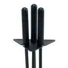 Trójkątny uchwyt na narzędzia z 3 narzędziami kominkowymi Made in Italy - Tabu Viadurini