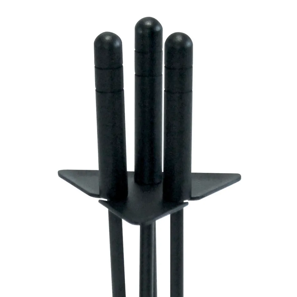 Trójkątny uchwyt na narzędzia z 3 narzędziami kominkowymi Made in Italy - Tabu Viadurini