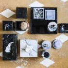 Uchwyt na chusteczki z czarnego marmuru Marquinia Włoski prostokątny wzór - Rafa Viadurini