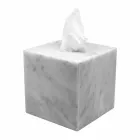 Nowoczesny uchwyt na chusteczki z białego marmuru z Carrary Made in Italy - Rafa Viadurini