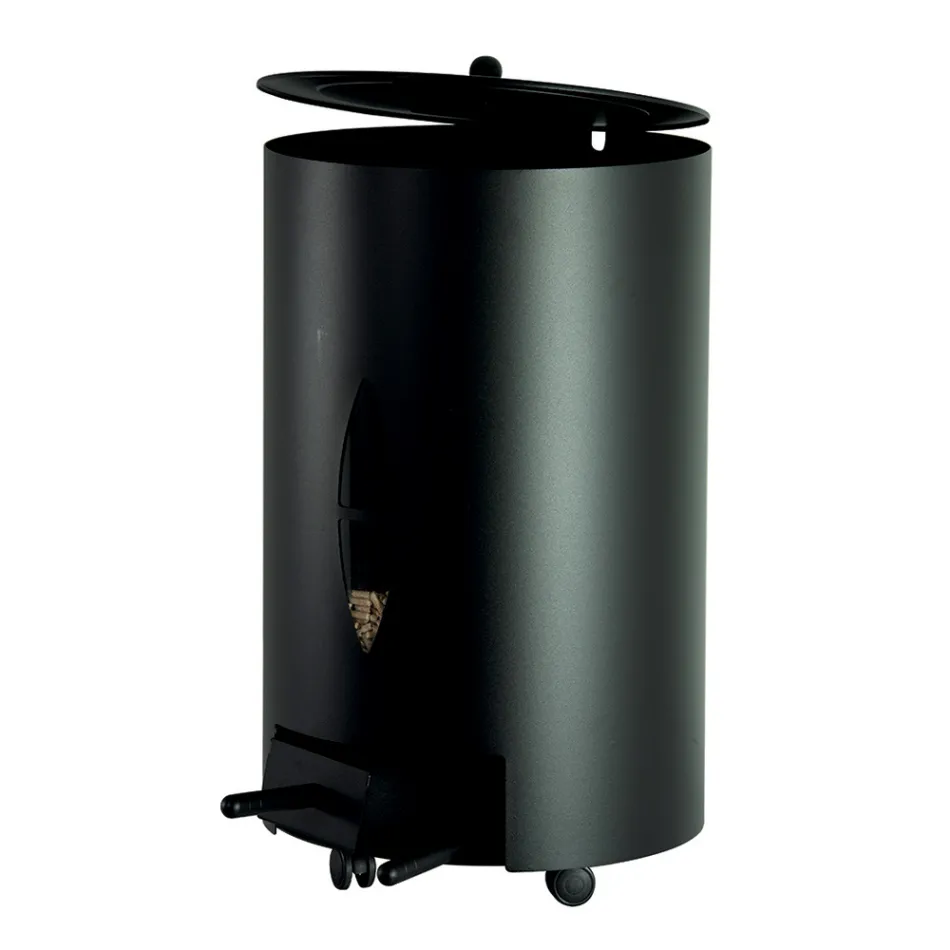 Uchwyt na pellet z pokrywką, miotłą i łopatą Made in Italy - Cacatua Viadurini