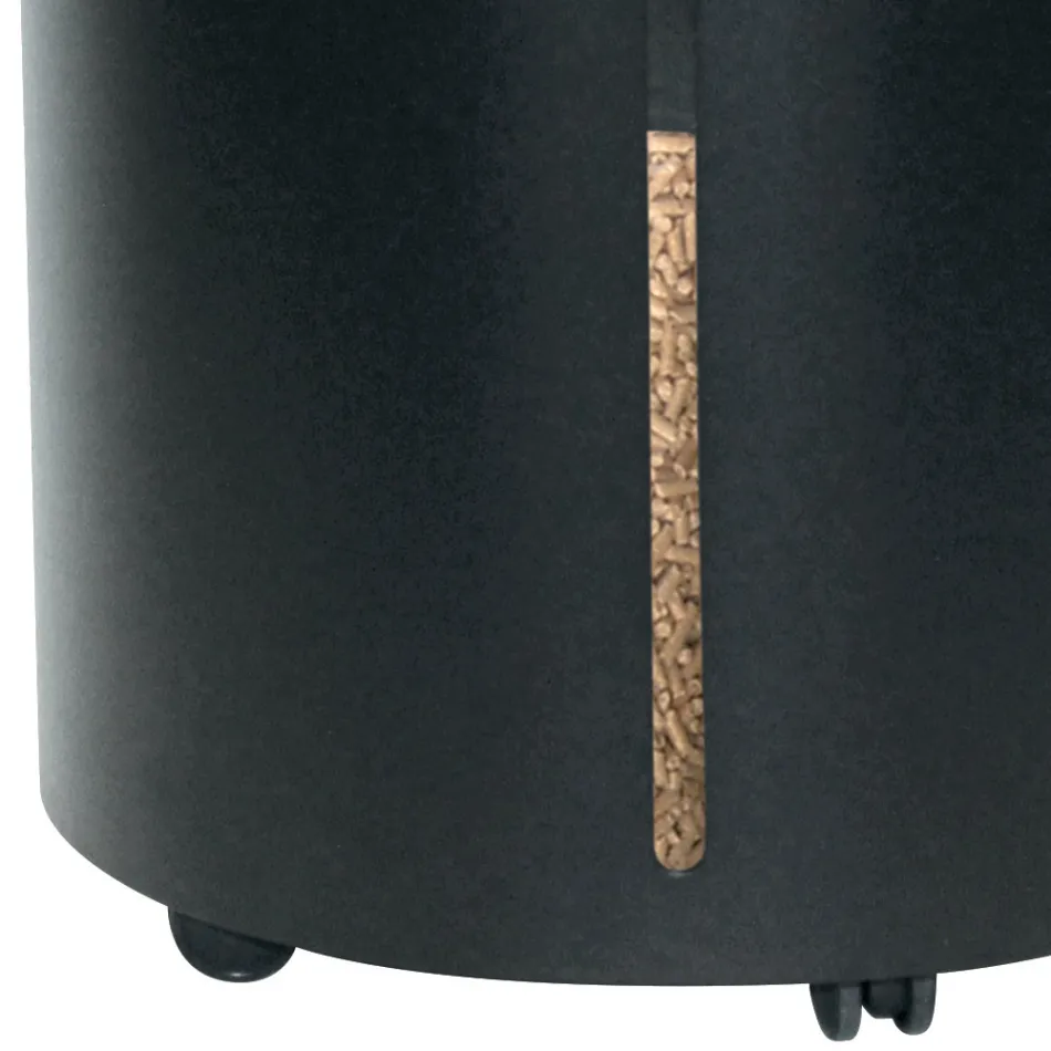 Uchwyt na pellet z kółkami i pokrywką wykonany z metalu Made in Italy - Bocian Viadurini