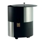 Uchwyt na pellet z kółkami i pokrywką wykonany z metalu Made in Italy - Bocian Viadurini