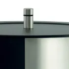 Uchwyt na pellet z kółkami i pokrywką wykonany z metalu Made in Italy - Bocian Viadurini