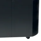 Metalowy uchwyt na pellet z kółkami i drewnianą pokrywką Made in Italy - Bisonte Viadurini