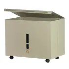 Metalowy uchwyt na pellet z kółkami i pokrywką Made in Italy - Gazza Viadurini