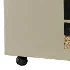 Metalowy uchwyt na pellet z kółkami i pokrywką Made in Italy - Gazza Viadurini