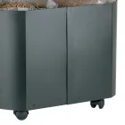 Owalny uchwyt na pellet z czarnego metalu i drewnianej pokrywy Made in Italy - Bisonte Viadurini