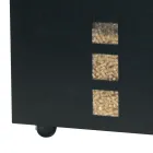 Kwadratowy uchwyt na pellet ze stali malowanej na czarno i kółka Made in Italy - Parrot Viadurini