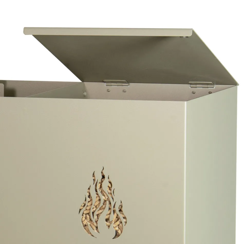 Prostokątny metalowy uchwyt na pellet z 4 kółkami Made in Italy - Aquila Viadurini