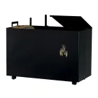 Prostokątny metalowy uchwyt na pellet z 4 kółkami Made in Italy - Aquila Viadurini