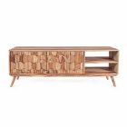 Drewniany stojak na telewizor w stylu vintage ze stalowymi gałkami Homemotion - Ventador Viadurini