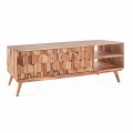 Drewniany stojak na telewizor w stylu vintage ze stalowymi gałkami Homemotion - Ventador