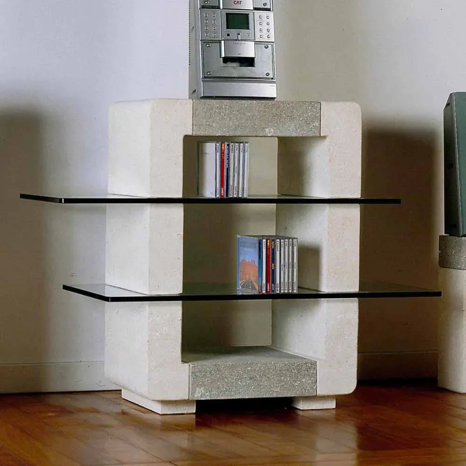 Port TV kamień muzyczny i kryształy nowoczesny design Xeni Viadurini