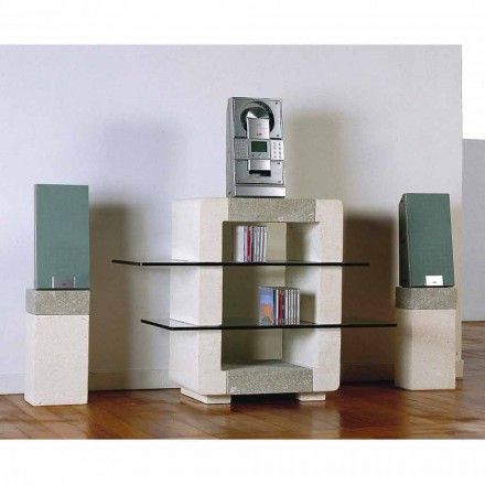 Port TV kamień muzyczny i kryształy nowoczesny design Xeni Viadurini