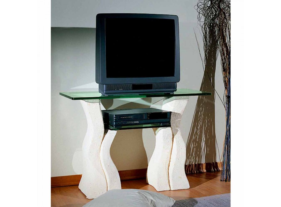 Porta Tv kamień i kryształ elegancko zaprojektowany Khloe Viadurini
