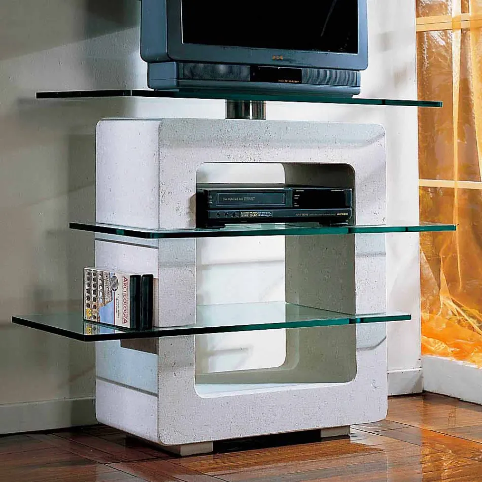 kamienne drzwi modułowe TV i nowoczesne projektowanie Agnes kryształowe Viadurini