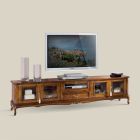 Drewniana szafka pod telewizor w klasycznym stylu ze szklanymi drzwiami Made in Italy - Richard Viadurini