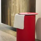 Cylindryczny kosz na bieliznę z regenerowanej skóry ręcznie robionej Roby Viadurini