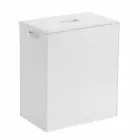 Skórzany kosz na bieliznę o prostokątnej podstawie wzorniczej Peter Viadurini