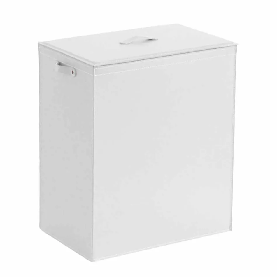 Skórzany kosz na bieliznę o prostokątnej podstawie wzorniczej Peter Viadurini