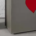 Współczesny skórzany kosz na bieliznę wykonany we Włoszech Adele, wkładka do serca Viadurini