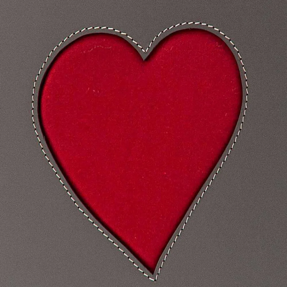 Współczesny skórzany kosz na bieliznę wykonany we Włoszech Adele, wkładka do serca Viadurini